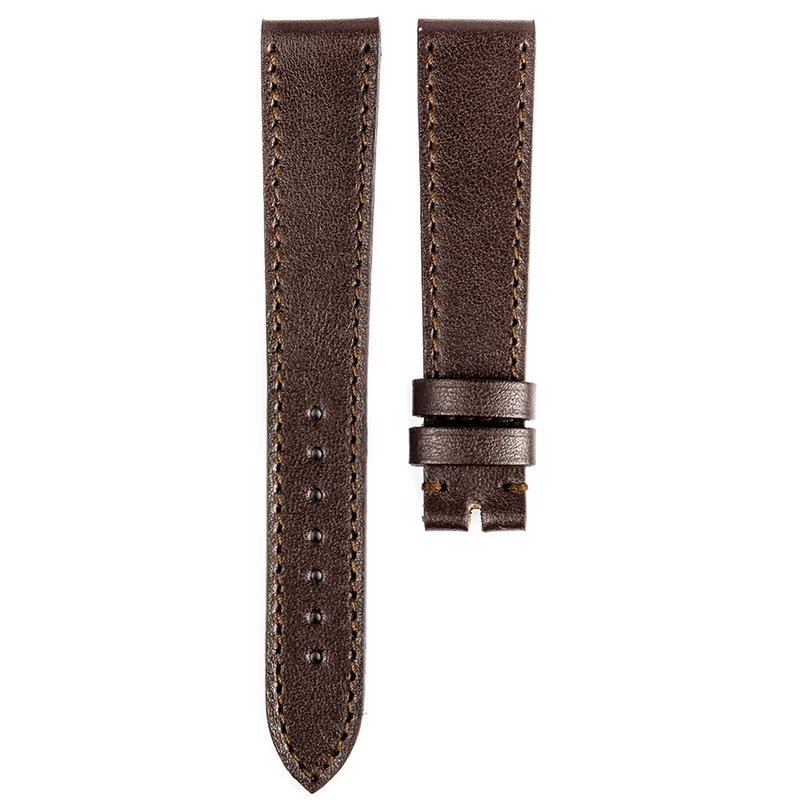 Monochrome - Bracelet montre en veau lisse - Marron