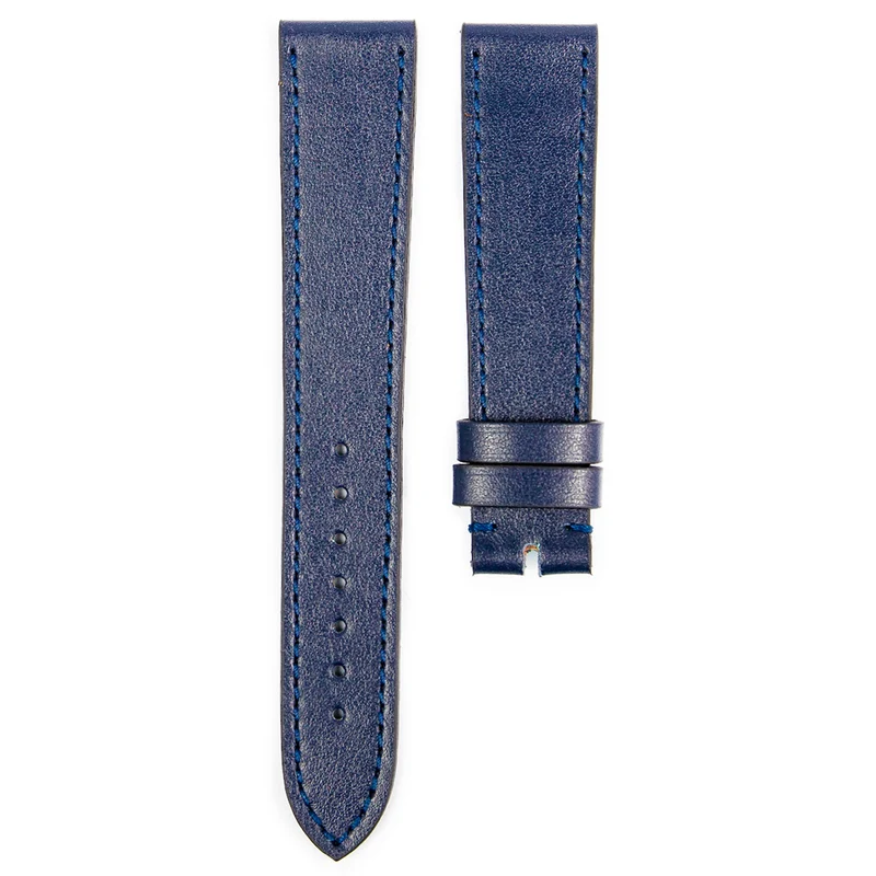 Monochrome - Bracelet montre en veau lisse - Bleu