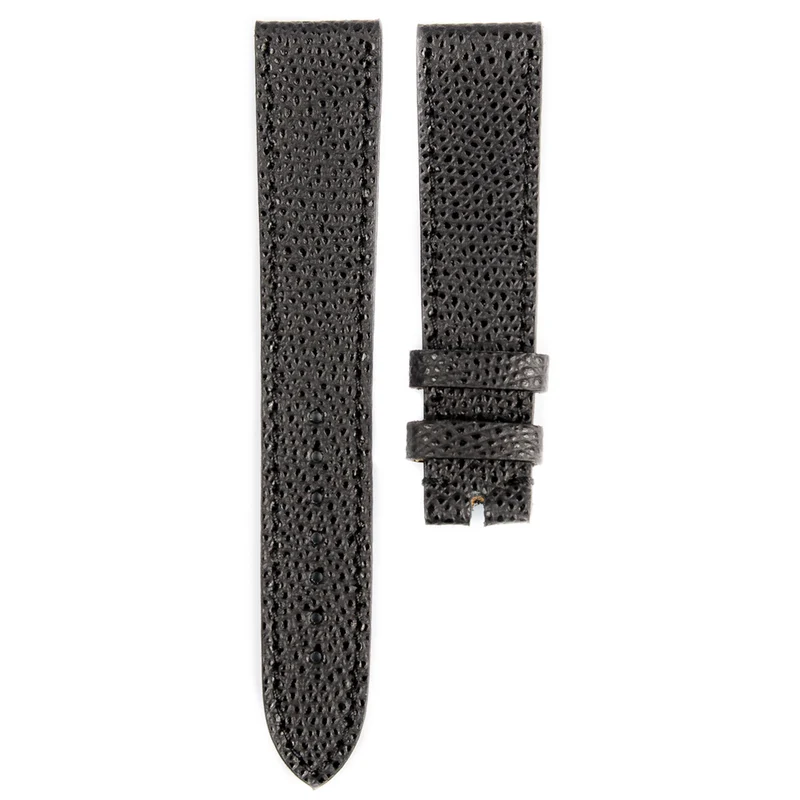 Monochrome - Bracelet montre en veau grainé - Noir