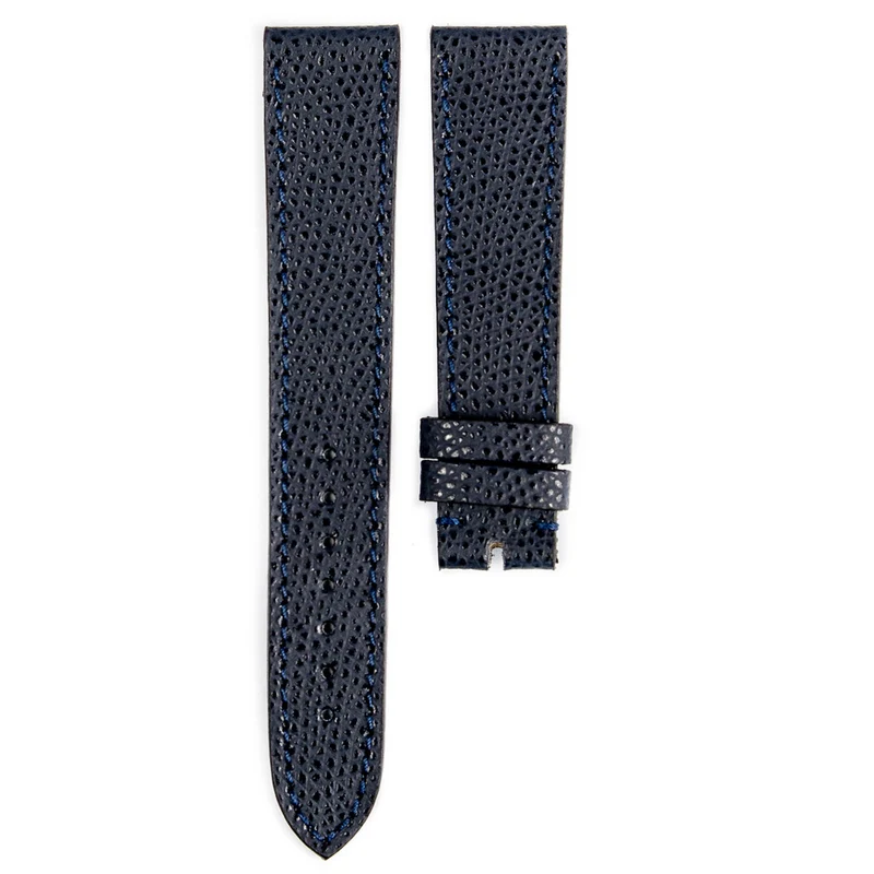 Monochrome - Bracelet montre en veau grainé - Bleu