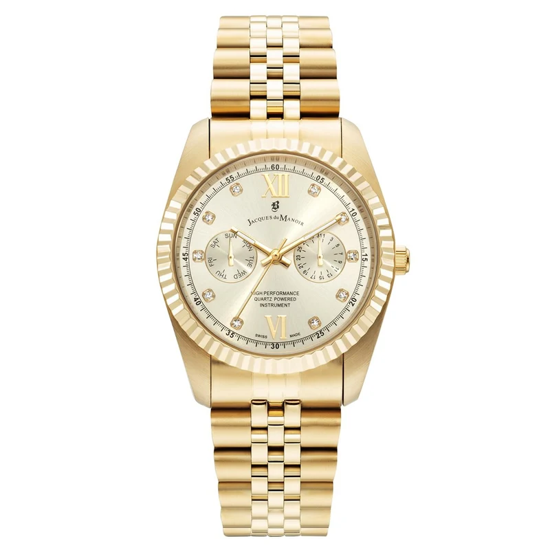 Jacques du Manoir Inspiration Multifunction Montre Unisexe en Acier Doré JWN06103
