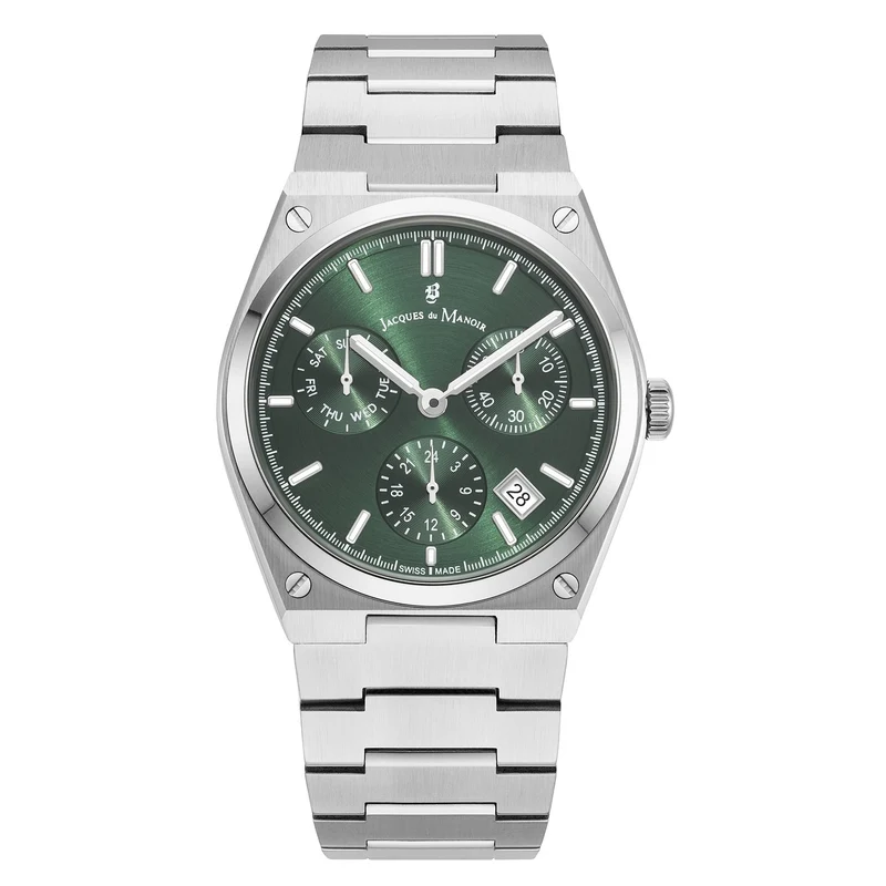 Jacques du Manoir Horizon Gents Multifunction Montre Homme en Acier Argenté JWN05702