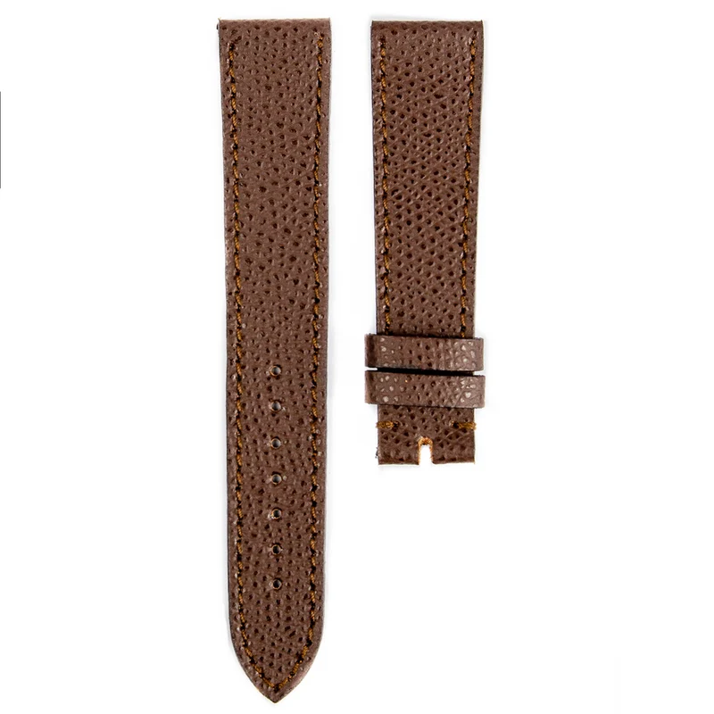 Monochrome - Bracelet montre en veau grainé - Marron