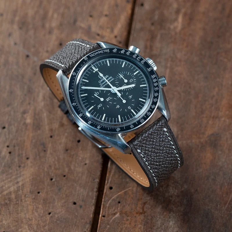 Bracelet de montre veau grainé brun
