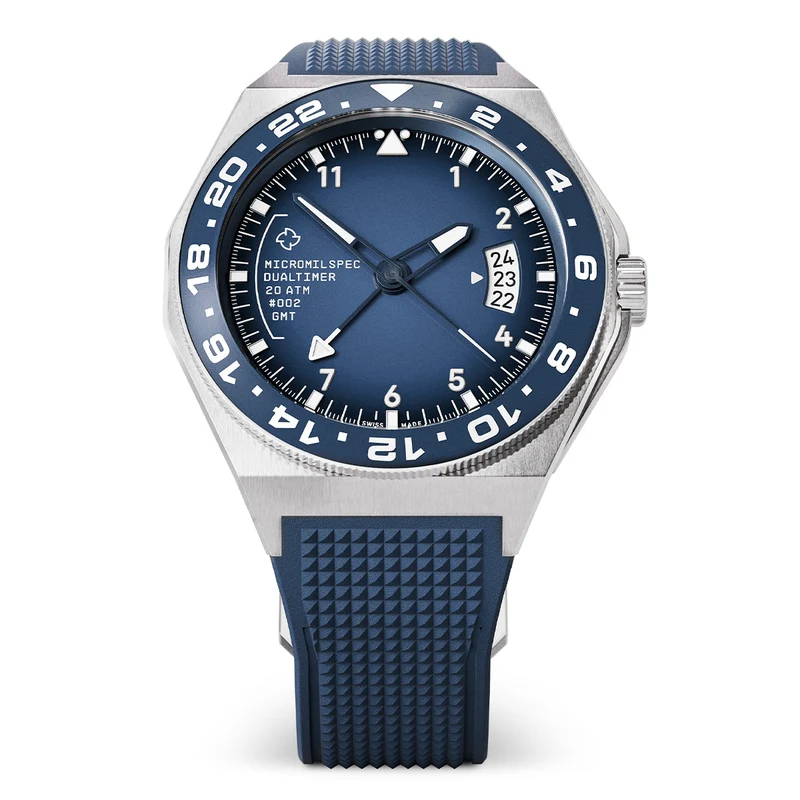 Montre Micromilspec Dualtimer Pilot GMT Blue Dial
