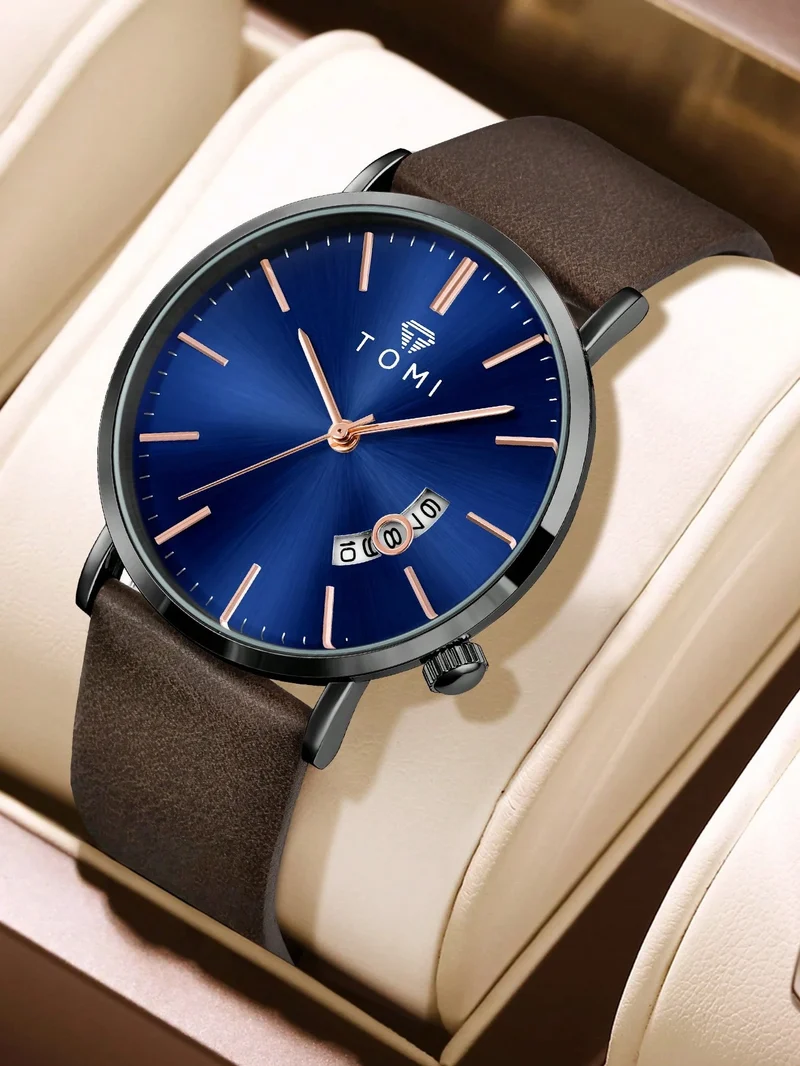 New TOMI T-018 Classic Slim Quartz Watch | Luxury Wristwatch with Date Function
