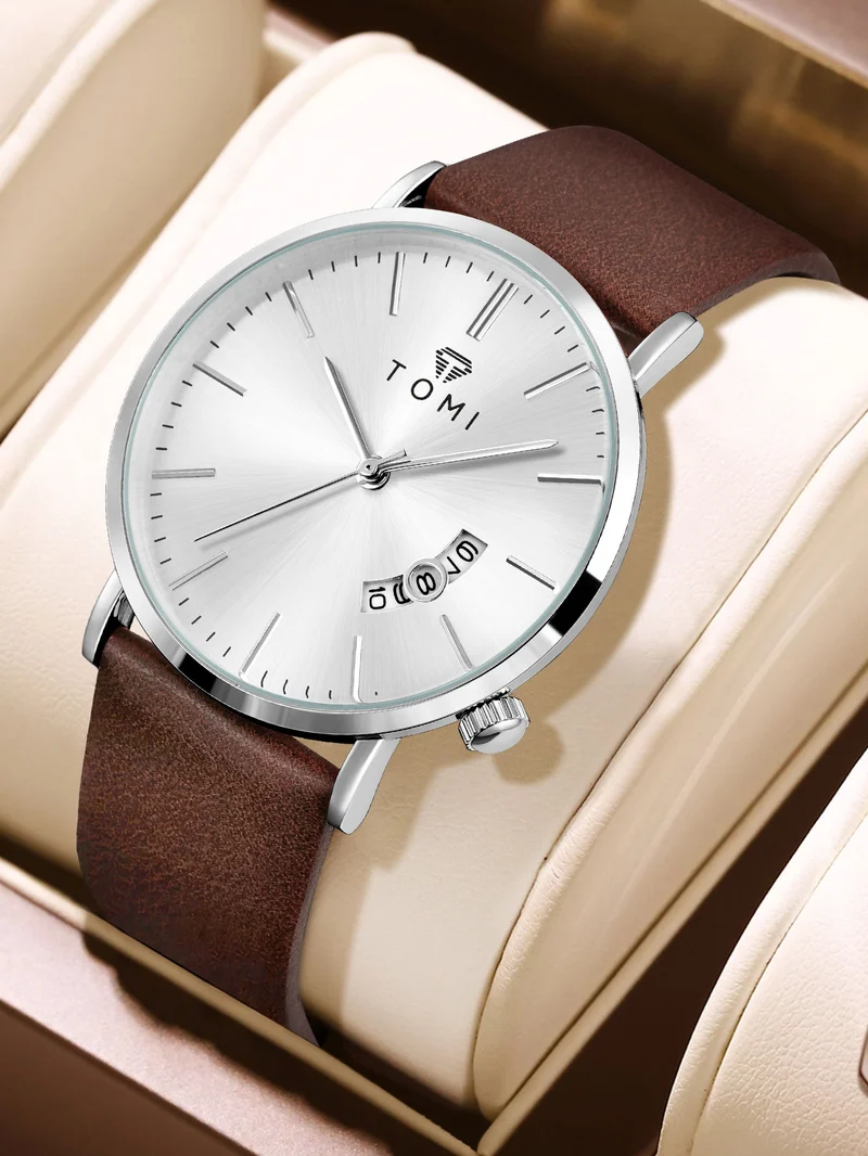 New TOMI T-018 Classic Slim Quartz Watch | Luxury Wristwatch with Date Function