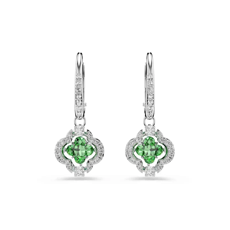 Swarovski Boucles d'oreilles Una Sparkling DC argentées avec cristal vert 5758001