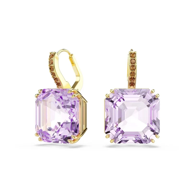 Swarovski Boucles d'oreilles Millenia couleur or avec cristal violet 5759990