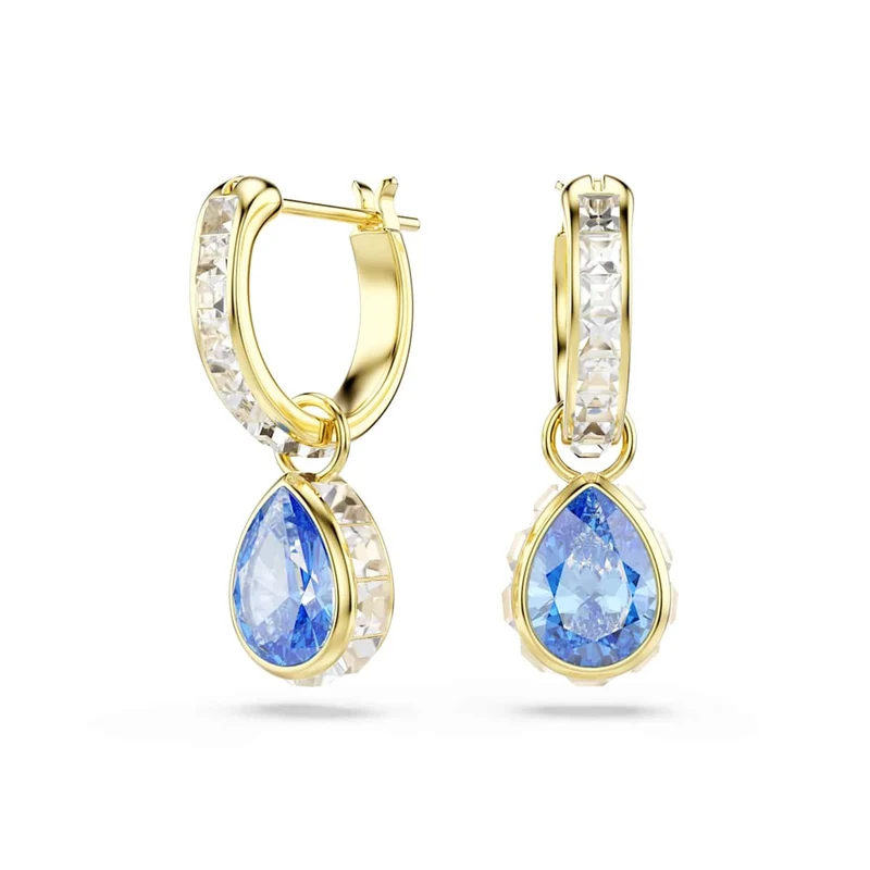 Swarovski Boucles d'oreilles créoles Chroma Gold avec cristaux bleus 5757815