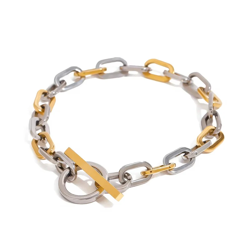 Maeva : Bracelet Maille Dorée & Argentée