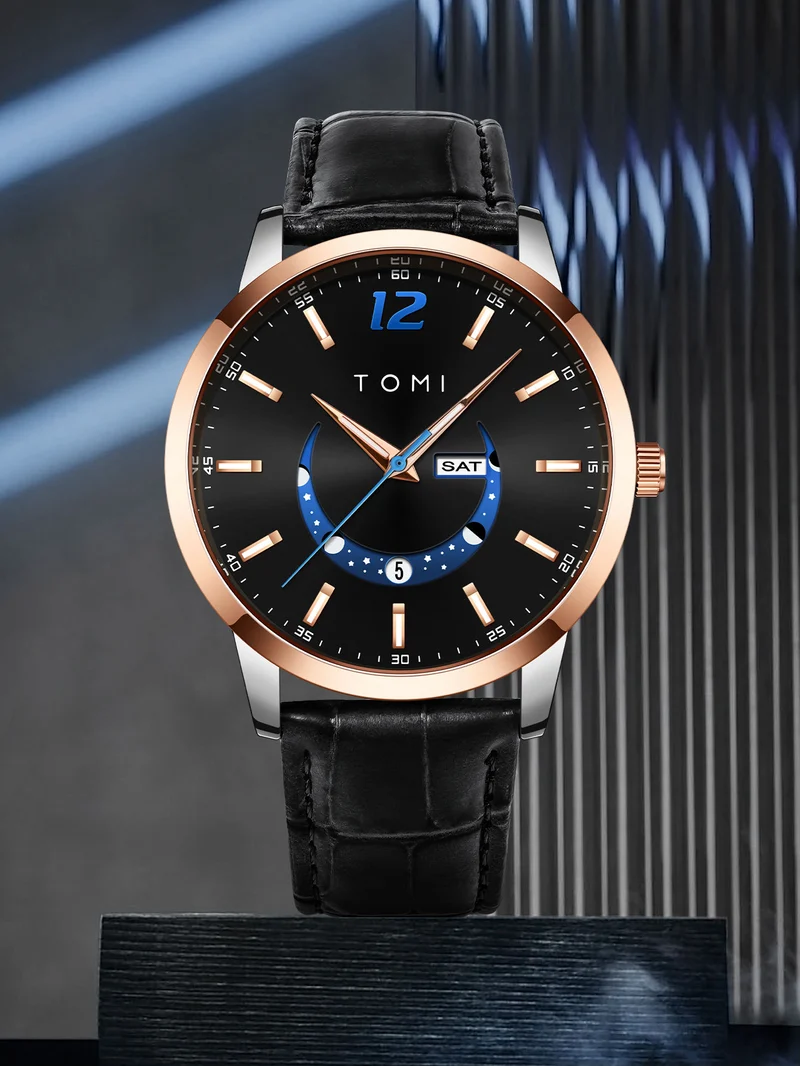 Tomi T-020 Luxury Men’s Day-Date Wrist Watch