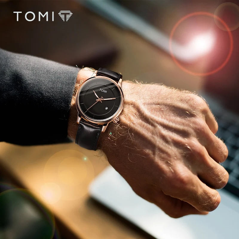 TOMI T-101 Executive Luxury Men's Watch – Date Quartz Round Dial