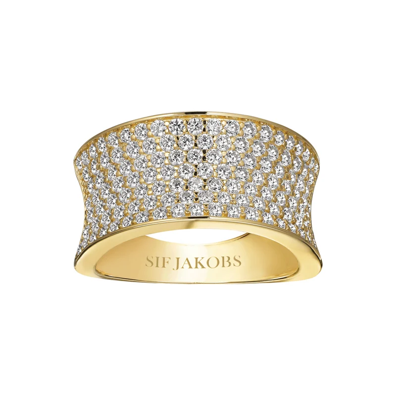 Sif Jakobs Felline Bague Plaqué or 18 carats SJ-R2393-CZ-YG-58