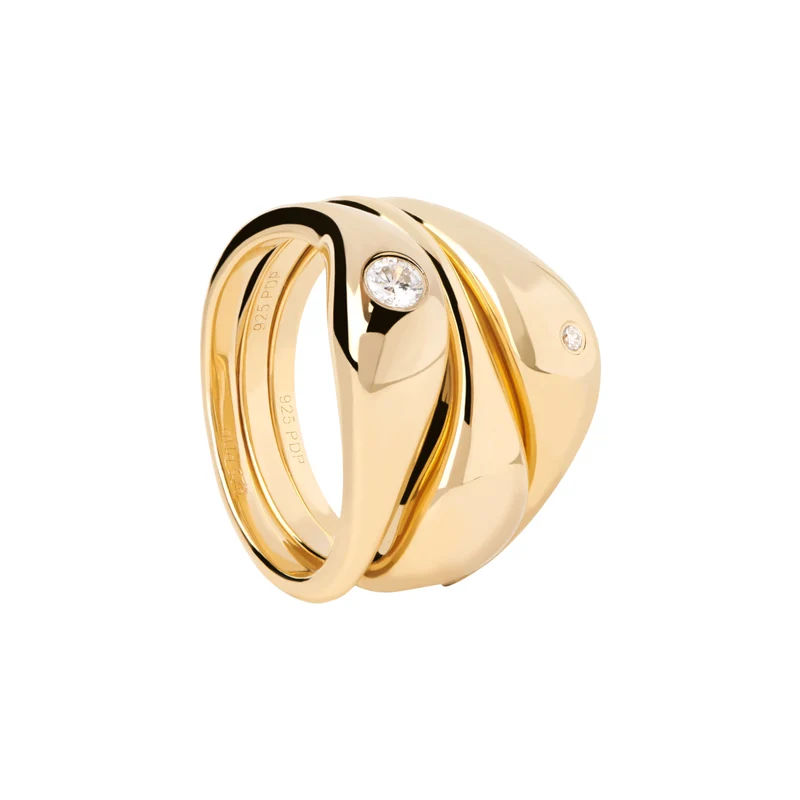 P D Paola The New Essentials Femmes Bague Plaqué or 18 carats AN01-994-10