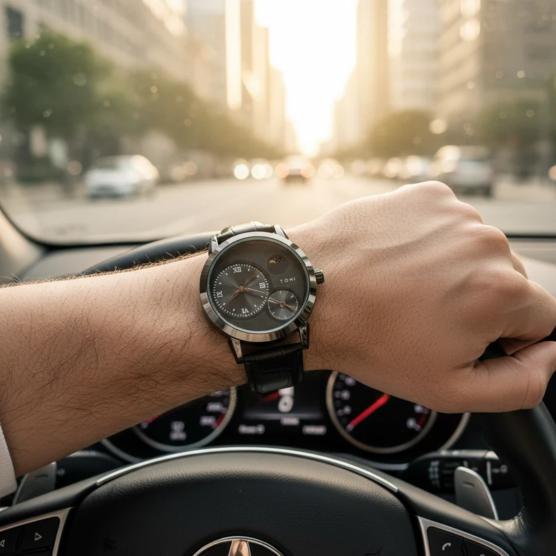 TOMI T-236 Side Second Moon Graph Watch