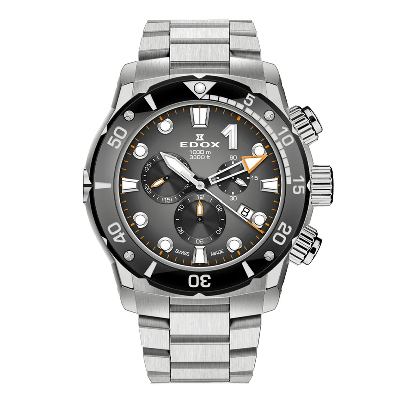 Montre Edox CO-1 Chronographe Quartz Noire 10242-TINM-GIDNO