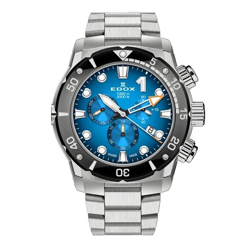 Montre Edox CO-1 Chronographe Quartz Bleue 10242-TINM-BUIDN