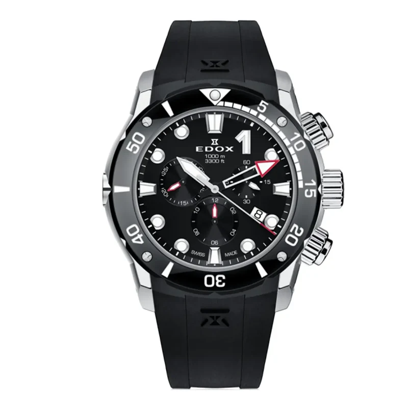 Montre Edox CO-1 Chronographe Quartz Noire 10242-TIN-NIN