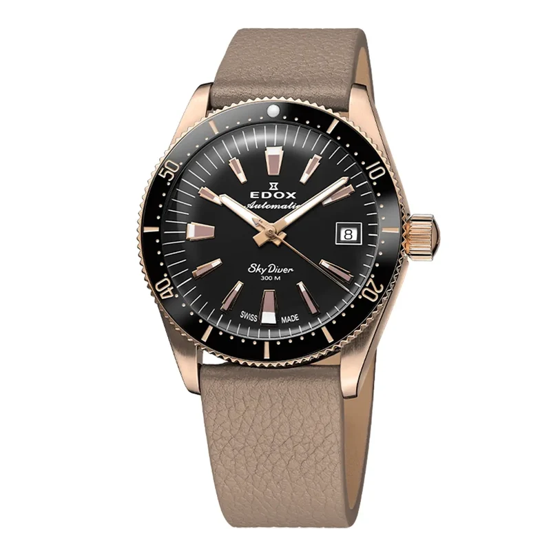 Montre Edox Skydiver 38mm Noire 80131-37RNC-NI
