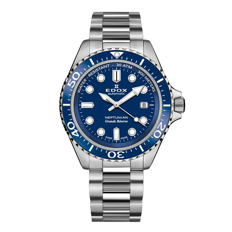 Montre Edox Neptunian Grande Réserve Bleue 80801-3BUM-BUIN