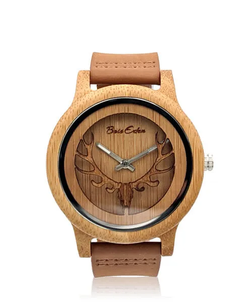 Montre en bois homme et femme be cerf