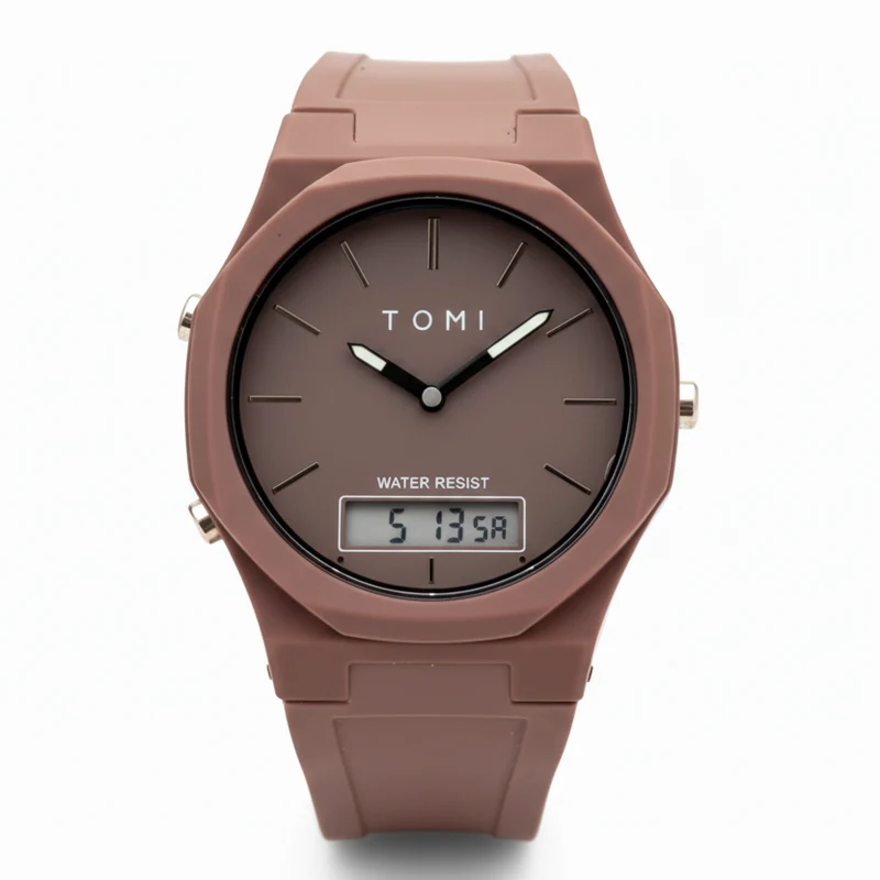 TOMI T-238 Dual Time Sports Watch Comfortable Straps Water Resistant