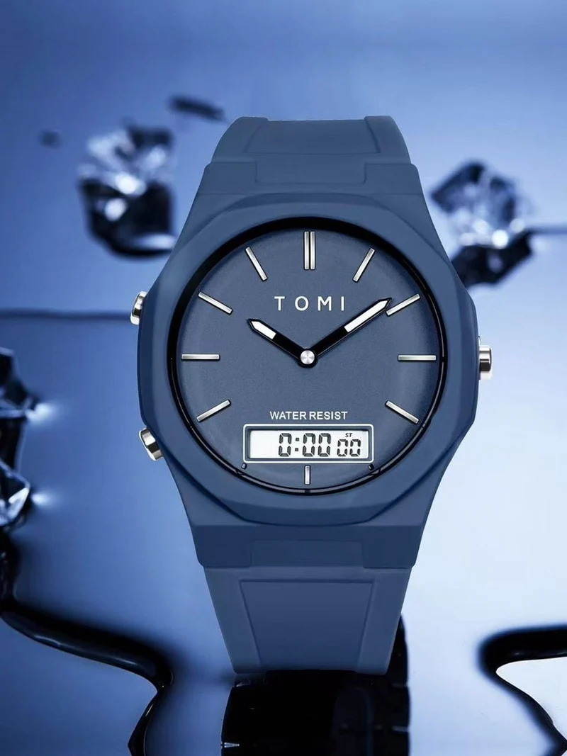 TOMI T-238 Dual Time Sports Watch Comfortable Straps Water Resistant