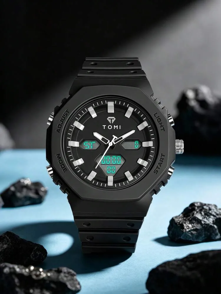 TOMI T-217 Dual Time Sports Watch Comfortable Straps Water Resistant