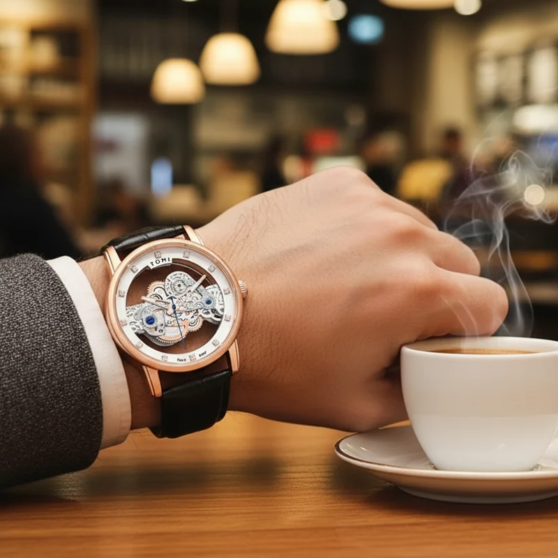 TOMI T-102 Face Gear Dual Strap Luxury Watch