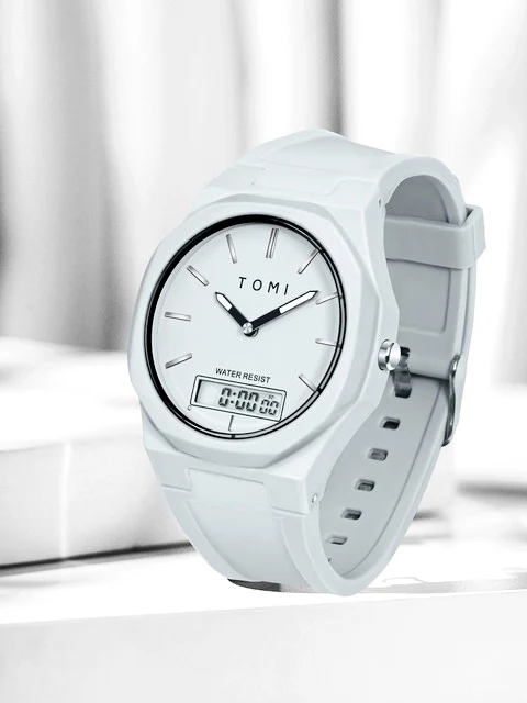 TOMI T-238 Dual Time Sports Watch Comfortable Straps Water Resistant