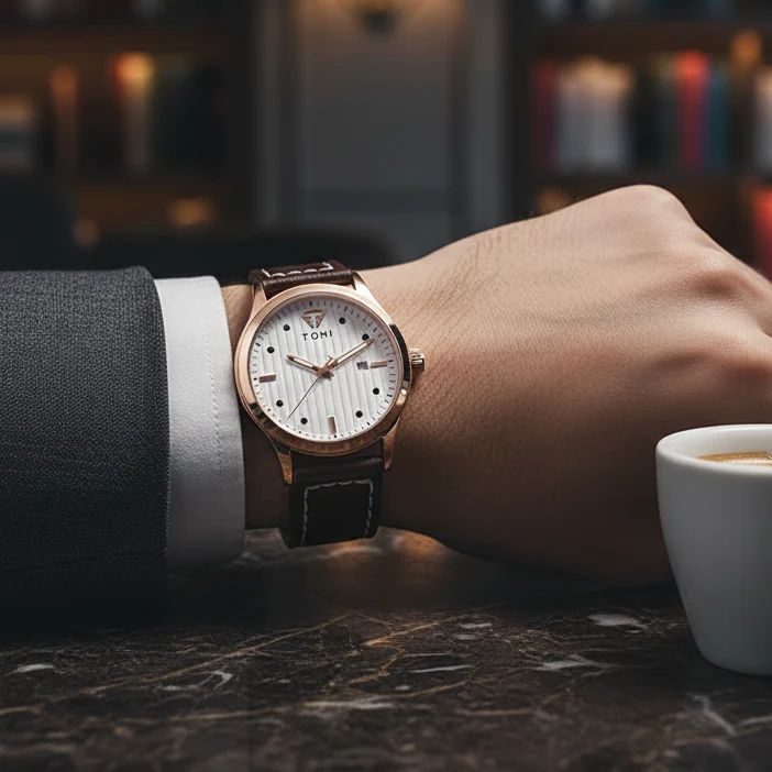 TOMI T-092 Luxury Business Watch – Date Quartz | Premium Box Packing