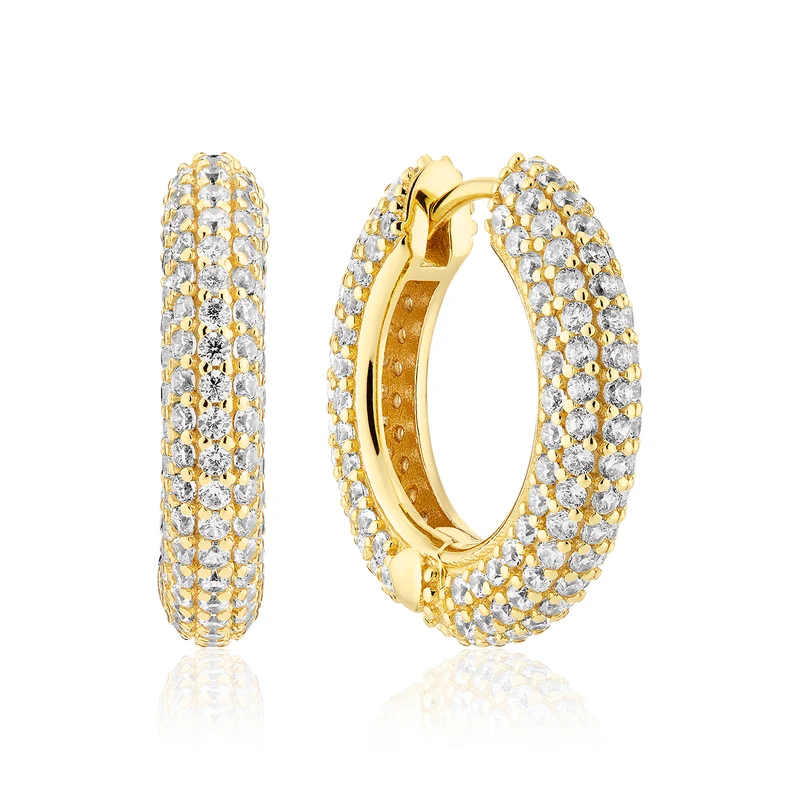 Sif Jakobs Carrara Medio Boucles d'oreilles plaquées or SJ-E2474-CZ-YG