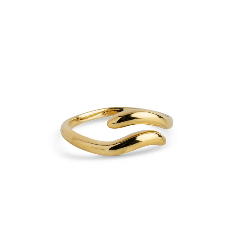 ENAMEL Copenhagen Recycled 925 Sterling Silver Gold Plated Adjustable Ring R100G-48