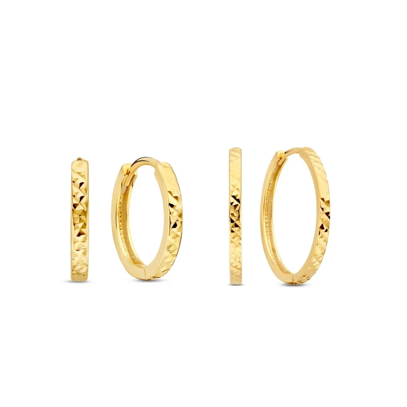 Beloro Jewels Regalo d'Amore ensemble cadeau Boucles d'oreilles en or 9 carats avec finition diamantée BO90042