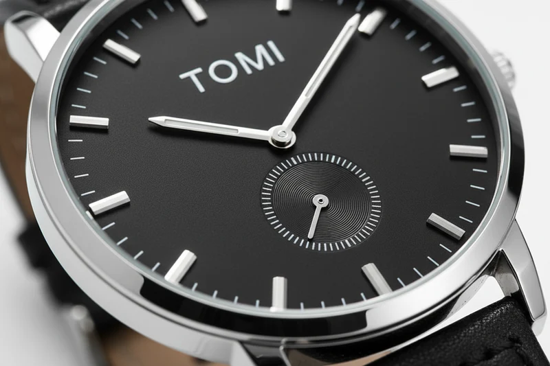 TOMI T-073 Luxury Slim Dial Watch Side Second Quartz Leather Strap