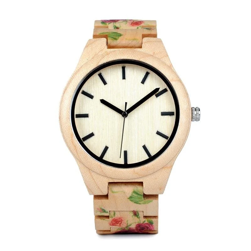 Montre en bois femme flona