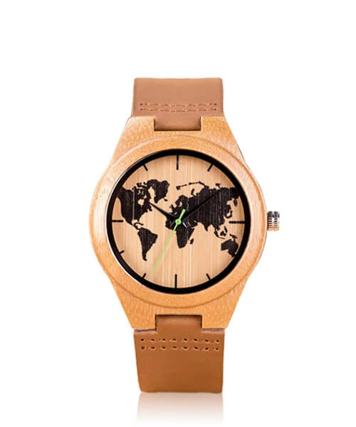 Montre en bois mixte terre