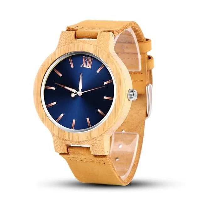 Montre en bois homme be platine