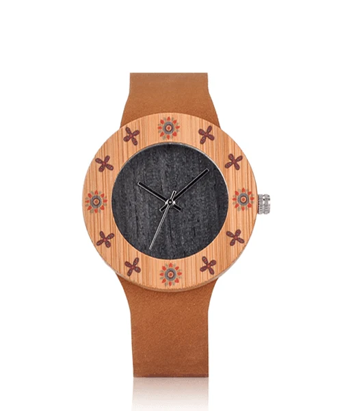 Montre fleur en bois femme be printemps