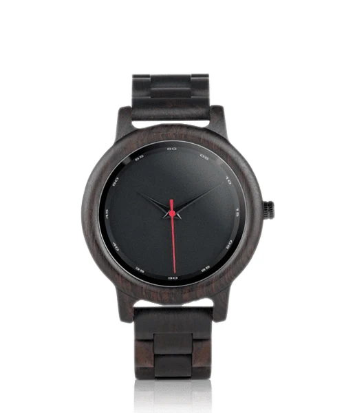 Montre en bois homme be black hole