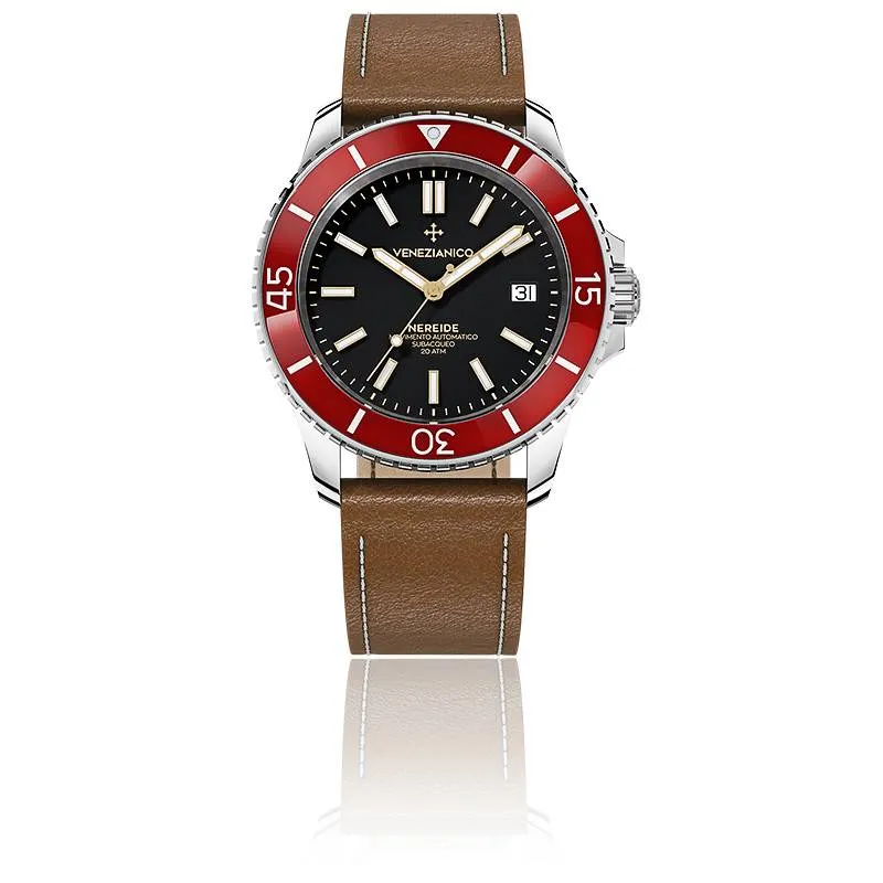 Montre Venezianico Nereide 42 Rouge 3321506 Cuir