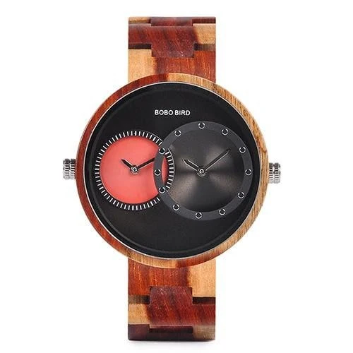 Montre en bois homme et femme be deux lunes