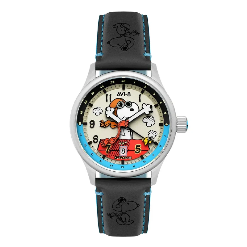 Montre AVI-8 Hawker Hurricane Kent Peanuts Snoopy Flying GMT Cream Brigade AV-4136-03