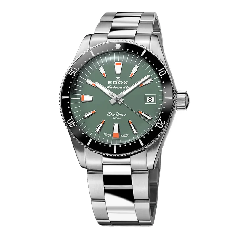 Montre Edox Skydiver 38mm Verte 80131-3NM-VI