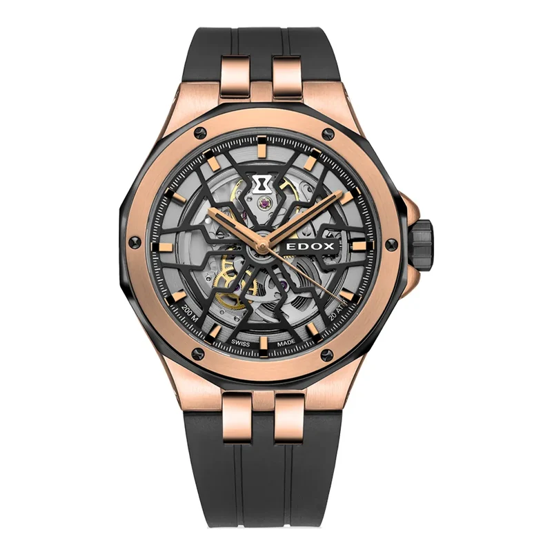 Montre Edox Delfin Original Mecano Rose 85303-357RN-NRN