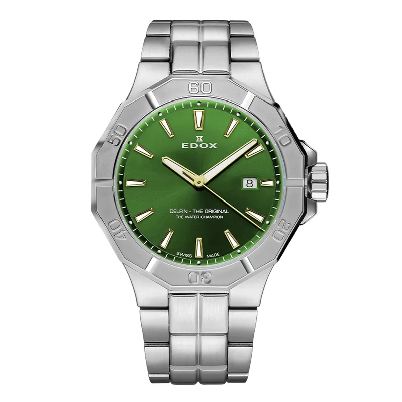 Montre Edox Delfin Original Verte 53021-3M-VID
