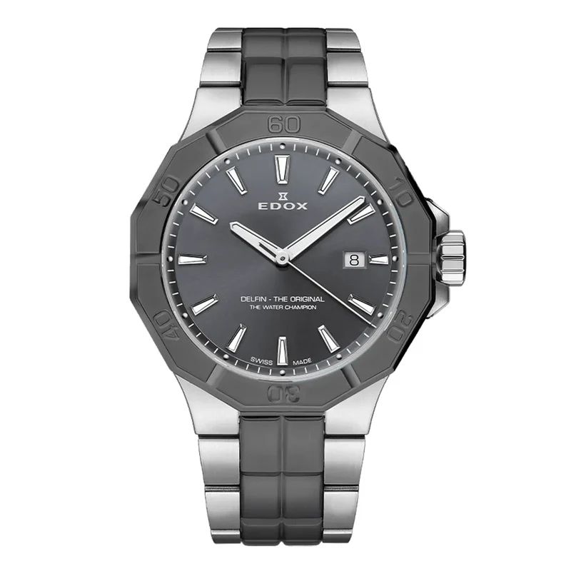 Montre Edox Delfin Original Grise 53021-3GM-GIN