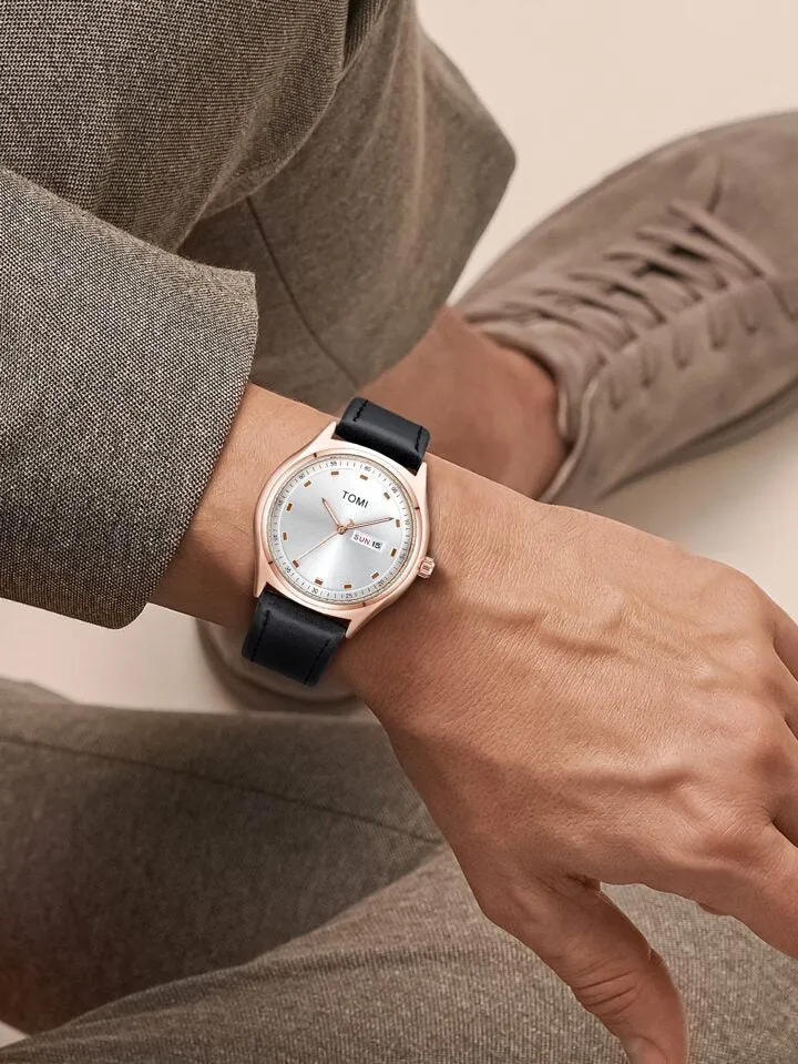 TOMI T-030 Men's Luxury Quartz Watch - Day & Date Display
