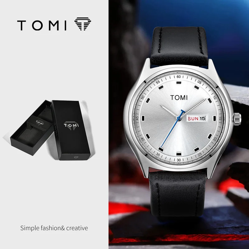 TOMI T-030 Men's Luxury Quartz Watch - Day & Date Display